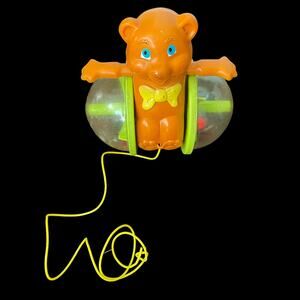 Vintage Fisher Price Pull Toy Bob Along Rolling Bear 1978 Toy USA #642 READ